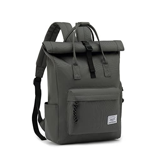 TAN.TOMI Laptop Rucksack, Rucksack Laptop Tasche 15,6 Zoll, Rucksack Damen und Herren weit öffenbar, Rolltop Rucksack wasserdicht, Backpack Daypack für Schule, Fahrradfahren, Freizeit und Reise von TAN.TOMI