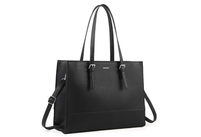 TAN.TOMI Aktentasche Business Handtasche Laptoptasche 15,6 Zoll Schultertaschen, Mit 4 Fächern für Arbeit Schule Arbeitstasche Notebooktasche von TAN.TOMI