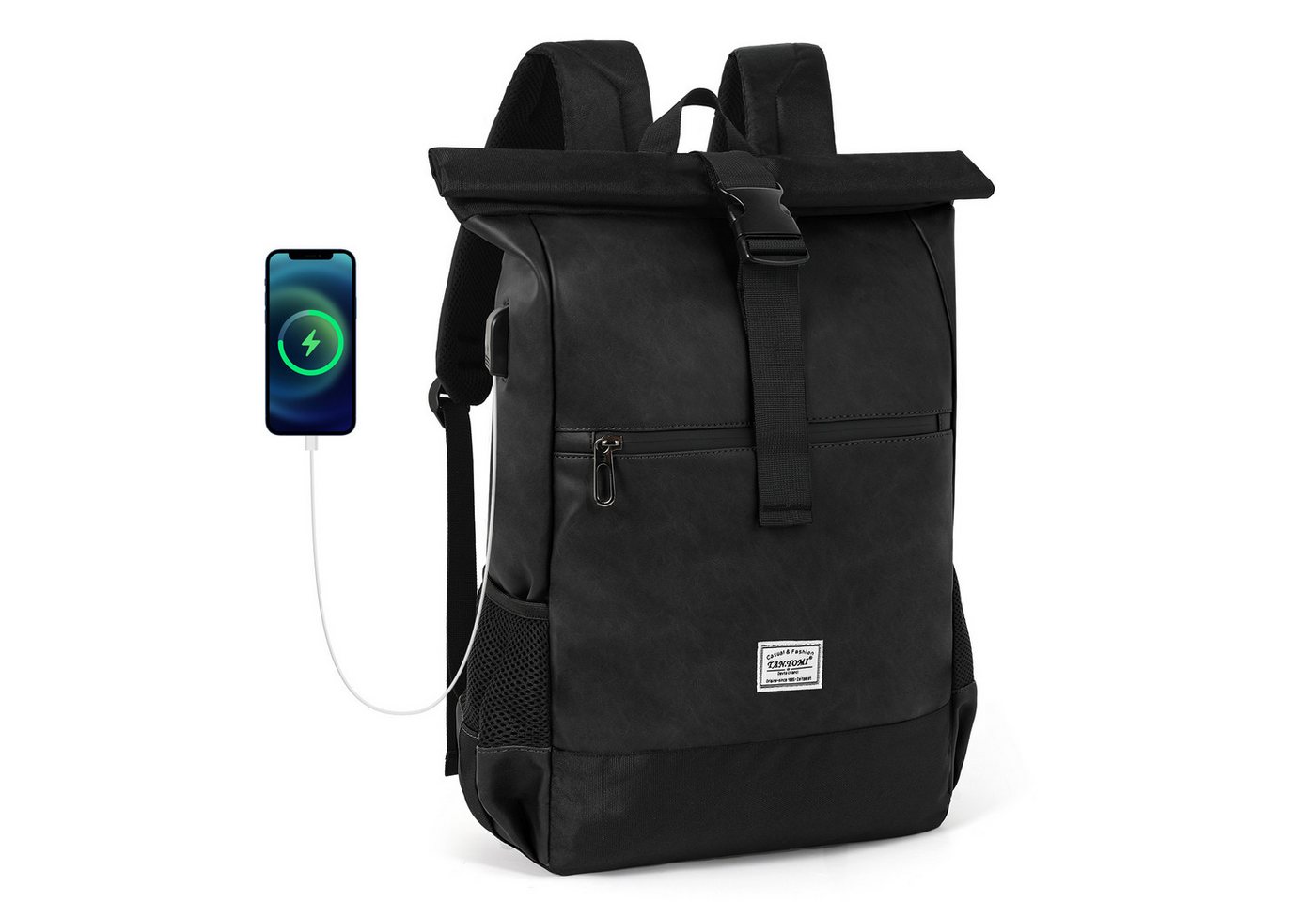 TAN.TOMI Cityrucksack Arbeitsrucksack Groß, Rolltop Rucksack Wasserdicht für Damen & Herren (Laptop Rucksack für 17 Zoll), Elegant Reiserucksack Daypack für Reisen, Radfahren, Uni Schule von TAN.TOMI