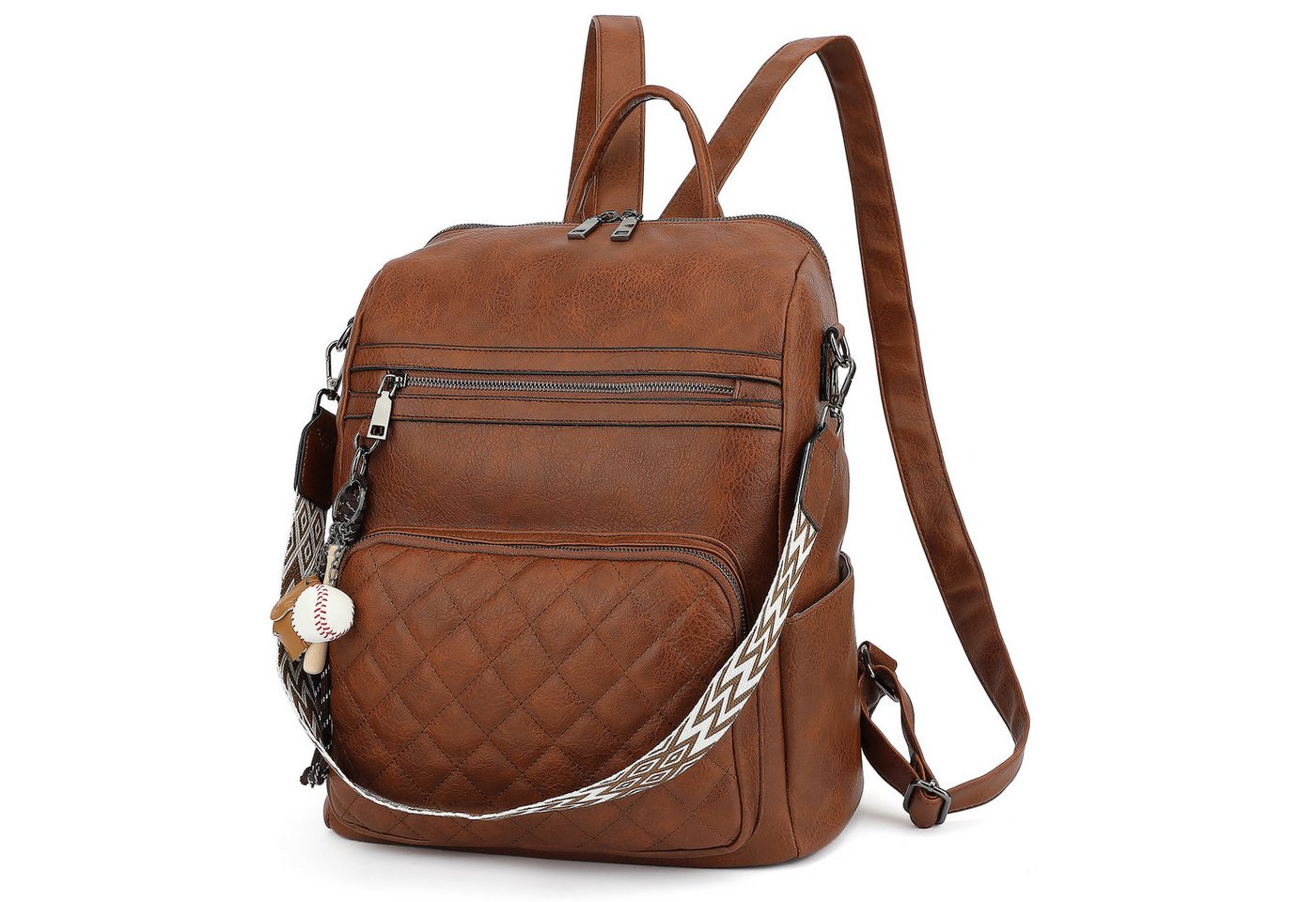 TAN.TOMI Cityrucksack Damen Rucksack Wasserdicht Anti-Diebstahl PU Mode Reisen, klein Handtasche Schultertasche 2 in 1 für Reise Outdoor von TAN.TOMI