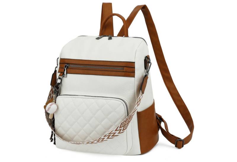 TAN.TOMI Cityrucksack Damen Rucksack Wasserdicht Anti-Diebstahl PU Mode Reisen, klein Handtasche Schultertasche 2 in 1 für Reise Outdoor von TAN.TOMI
