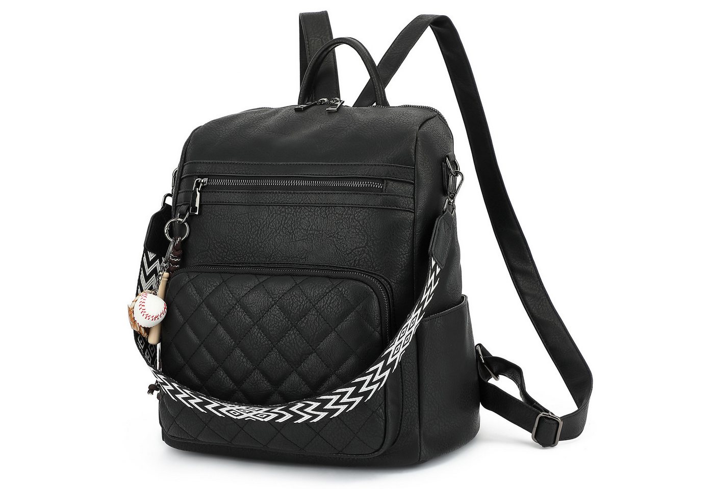 TAN.TOMI Cityrucksack Damen Rucksack Wasserdicht Anti-Diebstahl PU Mode Reisen, klein Handtasche Schultertasche 2 in 1 für Reise Outdoor von TAN.TOMI