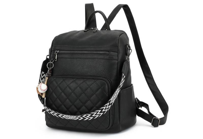 TAN.TOMI Cityrucksack Damen Rucksack Wasserdicht Anti-Diebstahl PU Mode Reisen, klein Handtasche Schultertasche 2 in 1 für Reise Outdoor von TAN.TOMI