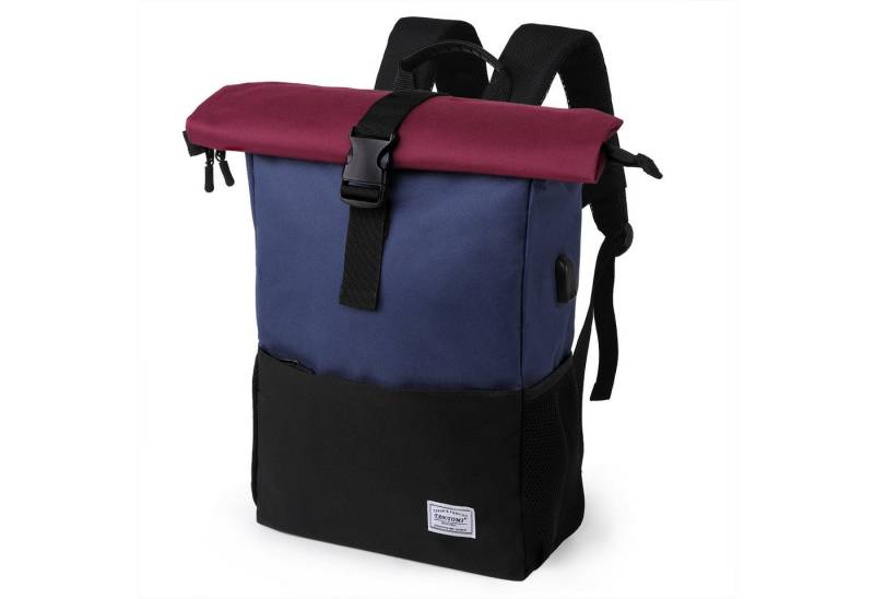 TAN.TOMI Cityrucksack Rucksack Damen Groß Rucksack Herren Groß Schulrucksack (Arbeitsrucksack viele Fächer mit 15,6" Laptopfach/USB-Anschluss), Unisex Rolltop Rucksack Wasserdicht, Lässiger Backpack von TAN.TOMI