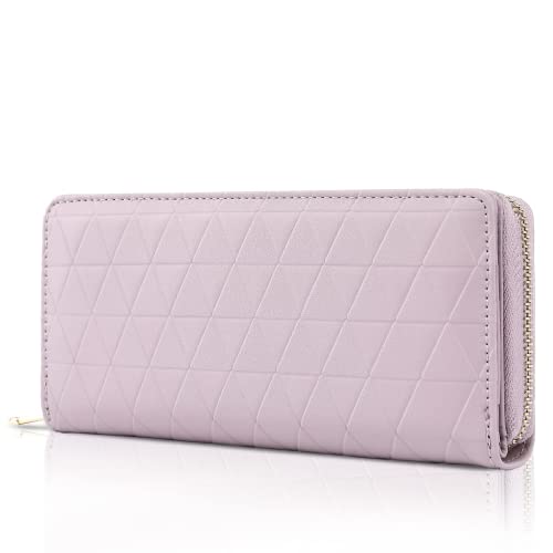 TANTOMI Geldbörse Damen groß im Langformat, Geldbeutel mit Exklusiven Prägungen auf Synthetisches Leder, Portemonnaie mit RFID, und mit Reißverschluss Druckknopf und vielen Fächern. von TANTOMI