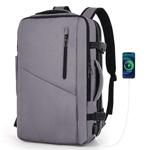 TAN.TOMI Handgepäck mit Laptopfach, Rucksack Reiserucksack Handgepäck Flugzeug Erweiterbarer Herren Damen, Arbeitsrucksack Travel Backpack Anti Diebstahl Wasserdicht von TAN.TOMI
