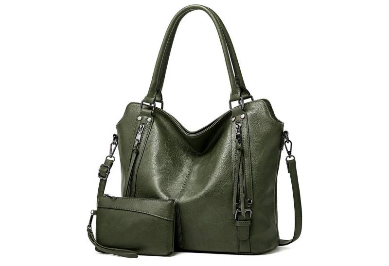 TAN.TOMI Handtasche Damen Schultertasche Groß Shopper Vegan Handtasche, Handtaschen Umhängetasche Geldbörse Damen Taschen 2-Tlg von TAN.TOMI