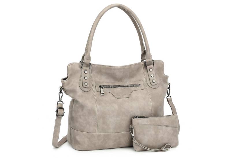 TAN.TOMI Handtasche Damen Schultertasche - Set Shopper Umhängetasche Henkeltasche, Mit abnehmbarem Schultergurt für Einkauf Reise Büro Schule von TAN.TOMI