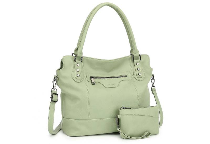 TAN.TOMI Handtasche Damen Schultertasche - Set Shopper Umhängetasche Henkeltasche, Mit abnehmbarem Schultergurt für Einkauf Reise Büro Schule von TAN.TOMI
