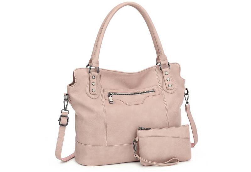 TAN.TOMI Handtasche Damen Schultertasche - Set Shopper Umhängetasche Henkeltasche, Mit abnehmbarem Schultergurt für Einkauf Reise Büro Schule von TAN.TOMI