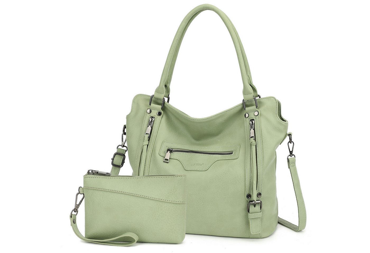 TAN.TOMI Handtasche Damen Shopper - Set Schultertasche Henkeltasche Umhängetasche, Mit abnehmbarem Schultergurt für Büro Schule Einkauf Reise von TAN.TOMI