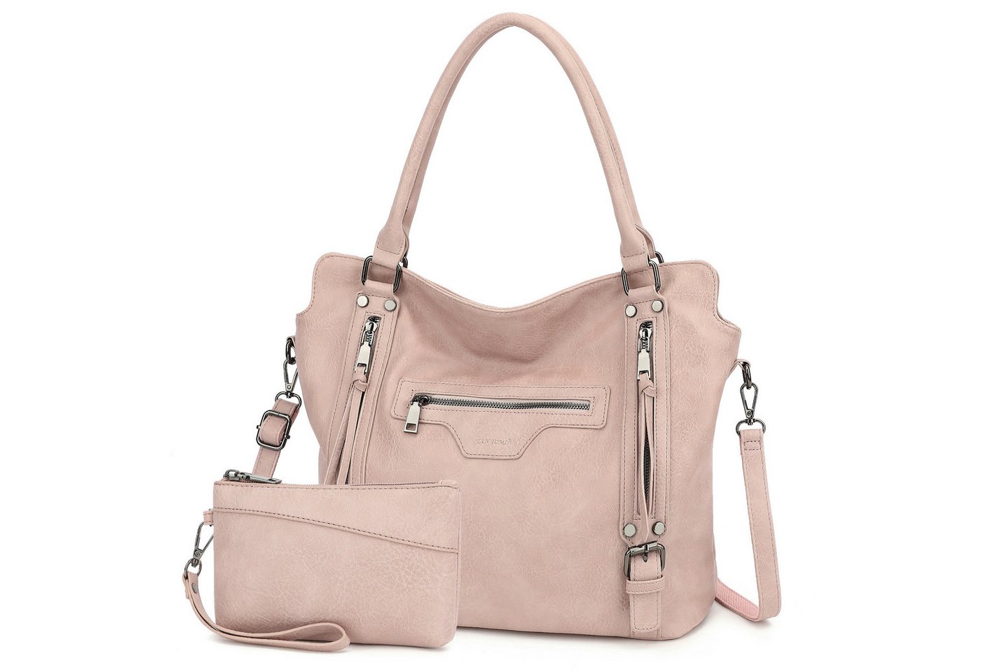 TAN.TOMI Handtasche Damen Shopper - Set Schultertasche Henkeltasche Umhängetasche, Mit abnehmbarem Schultergurt für Büro Schule Einkauf Reise von TAN.TOMI