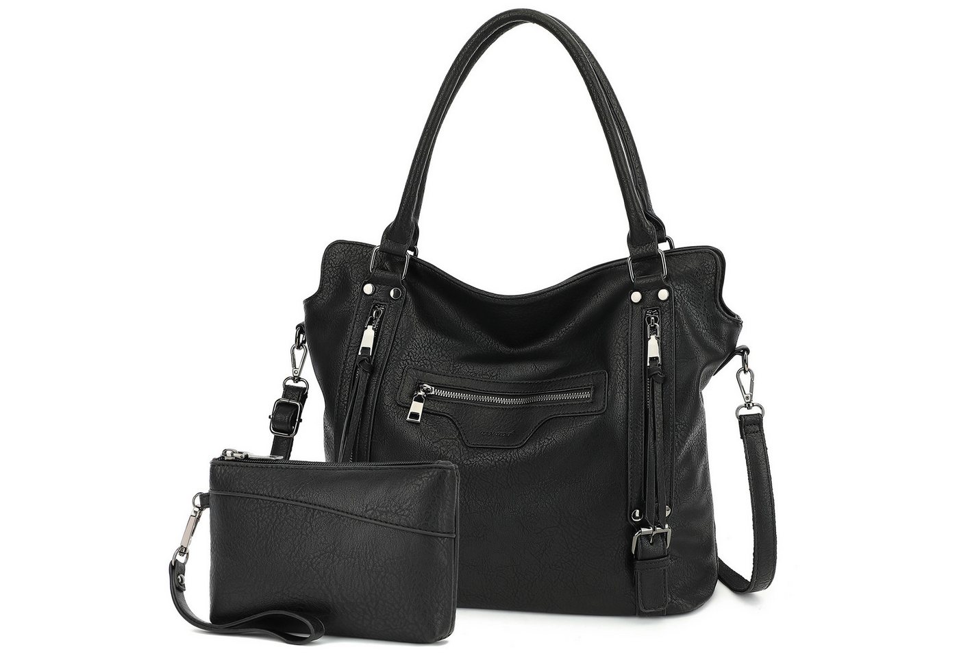 TAN.TOMI Handtasche Damen Shopper - Set Schultertasche Henkeltasche Umhängetasche, Mit abnehmbarem Schultergurt für Büro Schule Einkauf Reise von TAN.TOMI