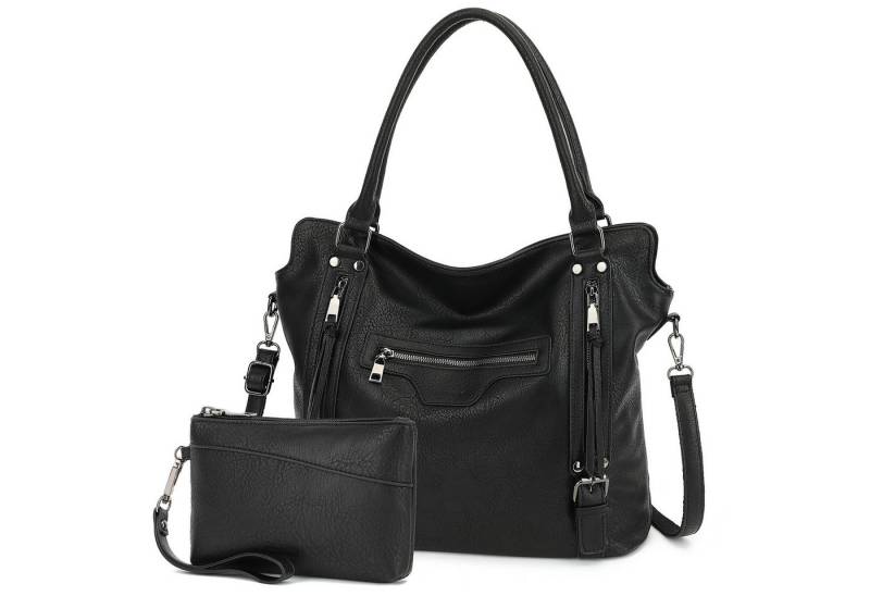 TAN.TOMI Handtasche Damen Shopper - Set Schultertasche Henkeltasche Umhängetasche, Mit abnehmbarem Schultergurt für Büro Schule Einkauf Reise von TAN.TOMI