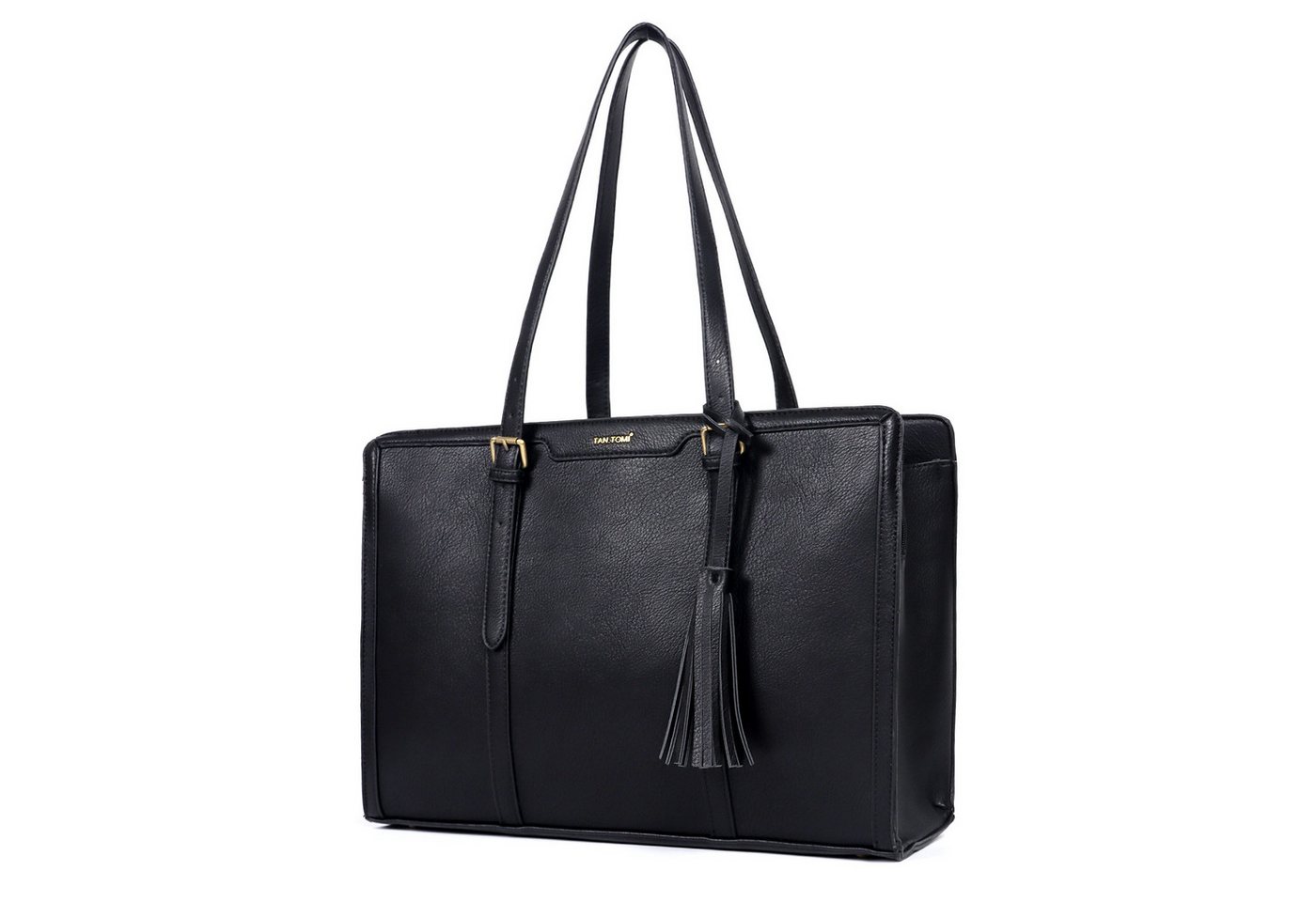TAN.TOMI Handtasche Große Business Handtasche Damen Leder Schultertasche Arbeit Schule, Bürotasche Damen 15.6 Zoll Notebookt mit 3 Fächern für Büro Schule von TAN.TOMI
