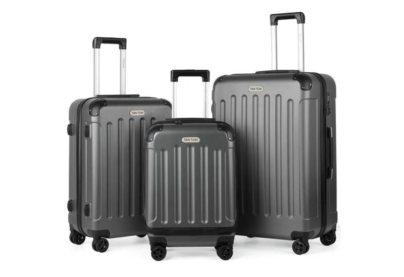 TAN.TOMI Kofferset 3-Tlg ABS Handgepäck Koffer-Set Rollkoffer Reisekoffer, 4 Rollen, Reisetrolley Leicht mit 4 Rollen 360° Große Kapazität Trolley von TAN.TOMI