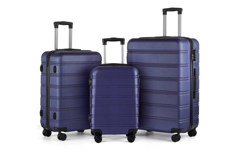 TAN.TOMI Kofferset 3-Tlg ABS Kofferset Rollkoffer Reisekoffer Handgepäckkoffer, 4 Rollen, Leichter Robuster Rollkoffer 360° 4 Rollen und Zahlenschloss von TAN.TOMI
