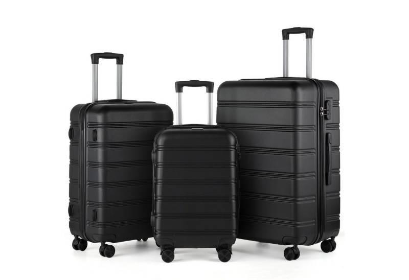 TAN.TOMI Kofferset 3-Tlg ABS Kofferset Rollkoffer Reisekoffer Handgepäckkoffer, 4 Rollen, Leichter Robuster Rollkoffer 360° 4 Rollen und Zahlenschloss von TAN.TOMI