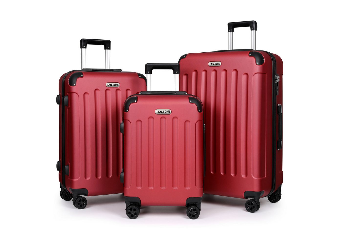 TAN.TOMI Kofferset 3-Tlg Reisekoffer Koffer Kofferset Trolleys Hartschale, 4 Rollen, Trolley Handgepäck Große Kapazität mit 4 Rollen und Zahlenschloss von TAN.TOMI