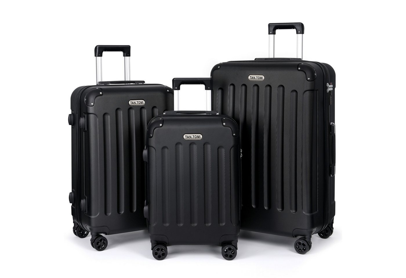TAN.TOMI Kofferset 3-Tlg Reisekoffer Koffer Kofferset Trolleys Hartschale, 4 Rollen, Trolley Handgepäck Große Kapazität mit 4 Rollen und Zahlenschloss von TAN.TOMI