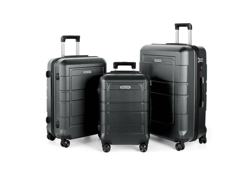 TAN.TOMI Kofferset Hartschale Trolley Koffer Leicht Reisekoffer ABS Erweiterbar Haltbar, 4 Rollen, Mit Zahlenschloss Trolley Handgepäck Große Kapazität 4 Rollen von TAN.TOMI