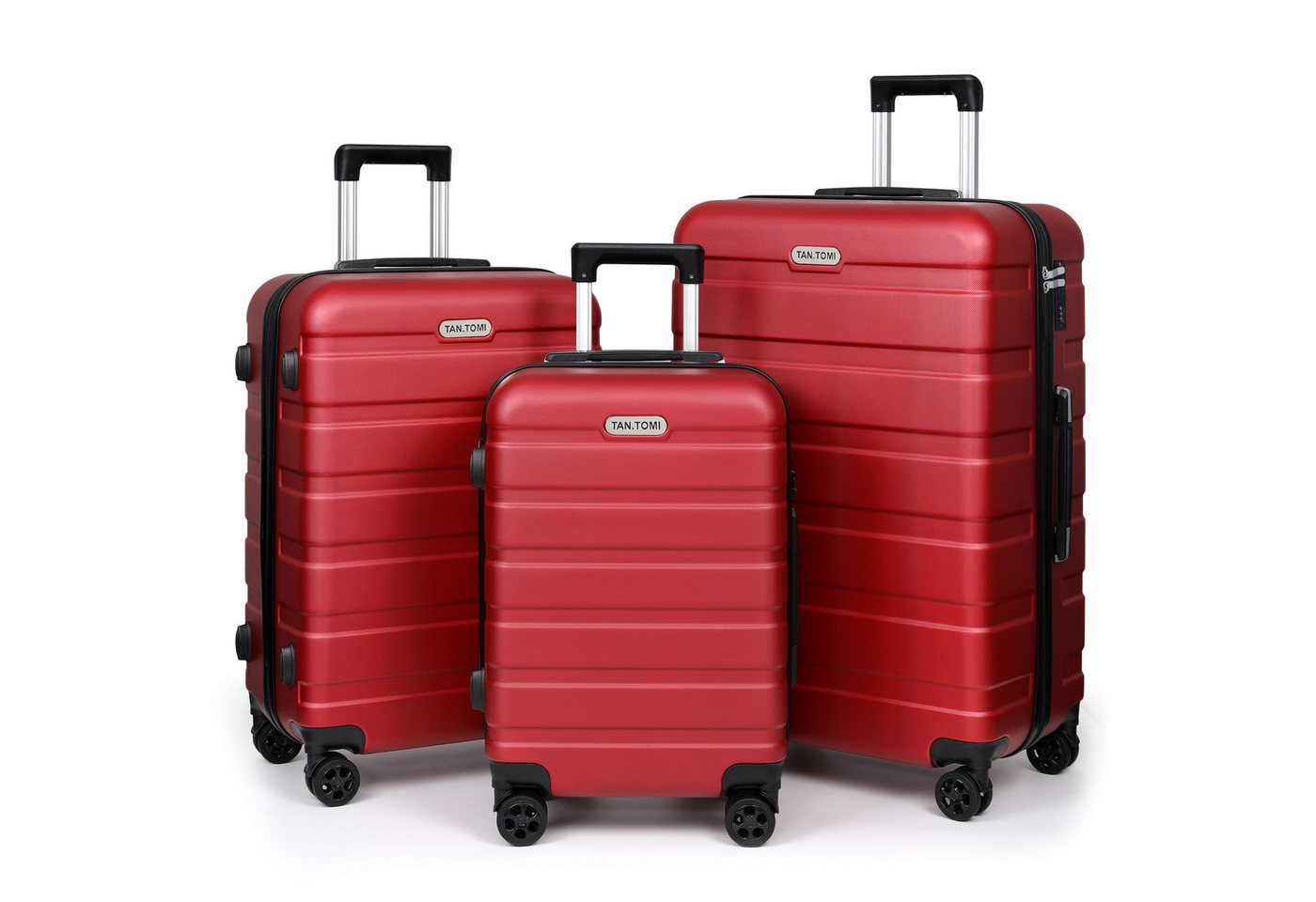 TAN.TOMI Kofferset Trolleyset 3-teilig (M,L,XL) ABS Geräumig Hartschalen-Koffer, 4 Rollen, (4 Rollen, Trolley Handgepäck Große Kapazität mit Zahlenschloss), Trolley Handgepäck Große Kapazität mit Zahlenschloss von TAN.TOMI