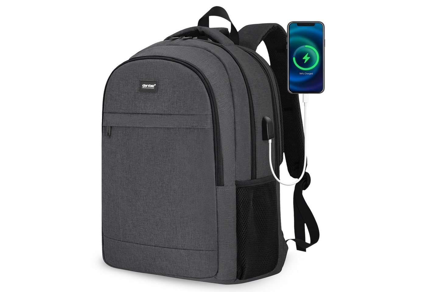 TAN.TOMI Laptoprucksack 17,2'' Laptoptasche Business Rucksack Schulrucksack Reise, Mit USB und RFID-Taschen Laptopfach für Herren/College/Frauen von TAN.TOMI