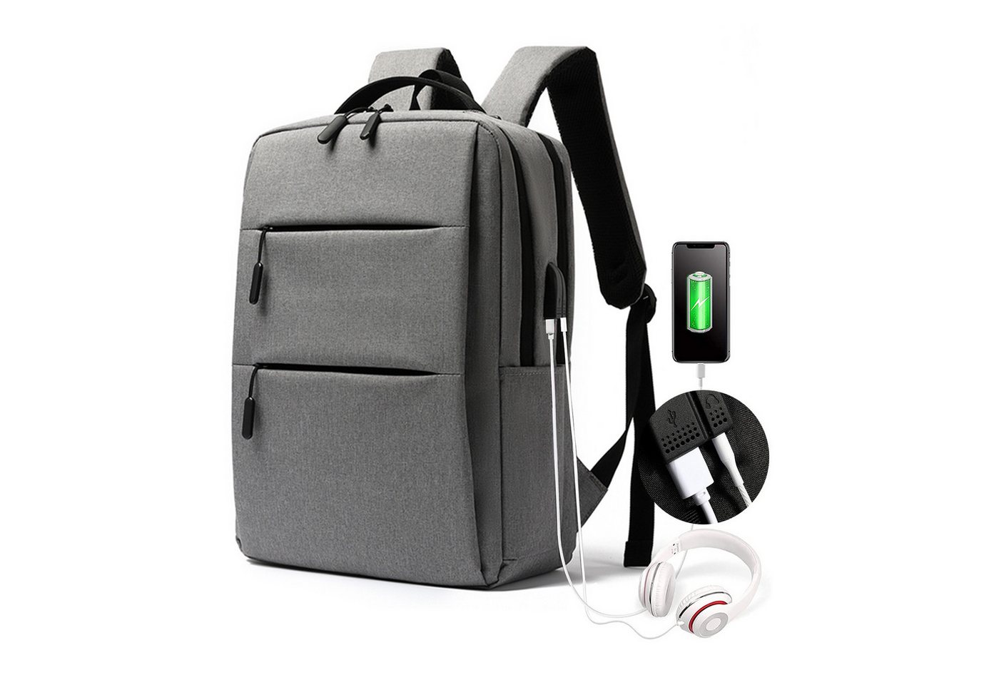 TAN.TOMI Laptoprucksack Rucksack Herren, Wasserdichter Laptop Rucksack 17 Zoll Schulrucksack (mit USB-Ladeanschluss & Wabenförmigem Atmungsaktivem Mesh-Design), Business Rucksack Herren Geeignet für für Studenten, Büroangestellte von TAN.TOMI