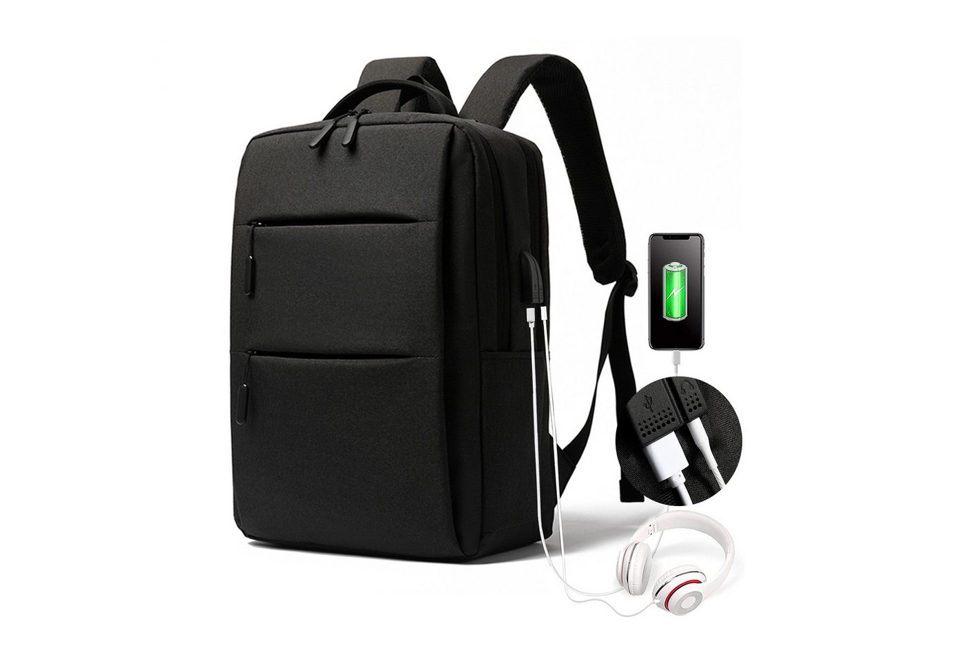 TAN.TOMI Laptoprucksack Rucksack Herren, Wasserdichter Laptop Rucksack 17 Zoll Schulrucksack (mit USB-Ladeanschluss & Wabenförmigem Atmungsaktivem Mesh-Design), Business Rucksack Herren Geeignet für für Studenten, Büroangestellte von TAN.TOMI