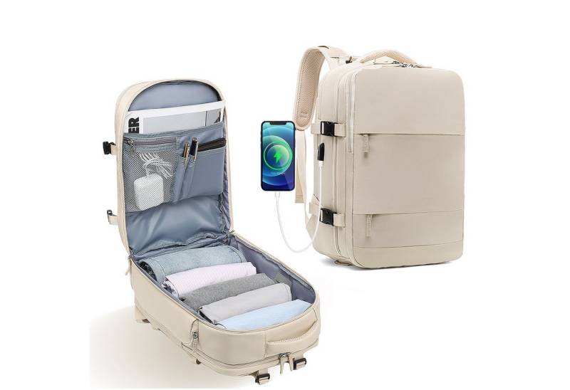 TAN.TOMI Reiserucksack 22L Groß Handgepäck Rucksack 42x31x17 Reiserucksack Damen Handgepäck, Wasserdichter flugzeug Handgepäck mit Laptopfach mit Schuhfach von TAN.TOMI