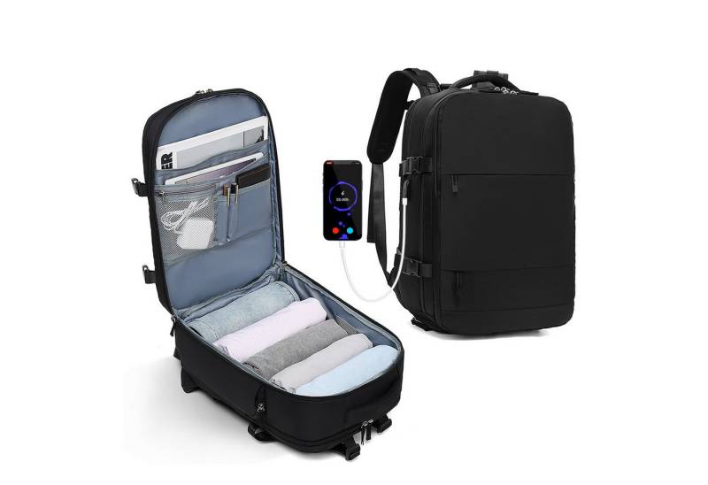 TAN.TOMI Reiserucksack 22L Groß Handgepäck Rucksack 42x31x17 Reiserucksack Damen Handgepäck, Wasserdichter flugzeug Handgepäck mit Laptopfach mit Schuhfach von TAN.TOMI