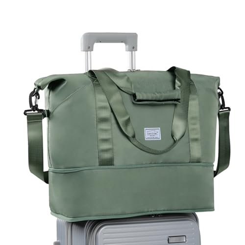 TANTOMI Reisetasche Damen 42x23x40 cm, Weekender Bag Sporttasche Damen,Handgepäck Tasche Reisetasche Faltbar wasserdichte Duffle Bag Trainingstasche Kliniktasche Geburt Geeignet Urlaub Camping von TANTOMI