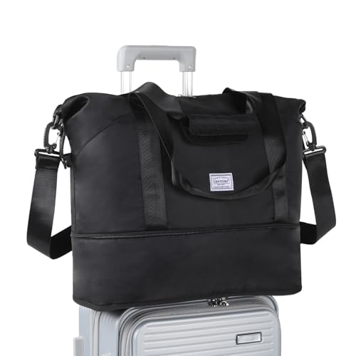 TANTOMI Reisetasche Damen 42x23x40 cm, Weekender Bag Sporttasche Damen,Handgepäck Tasche Reisetasche Faltbar wasserdichte Duffle Bag Trainingstasche Kliniktasche Geburt Geeignet Urlaub Camping von TANTOMI