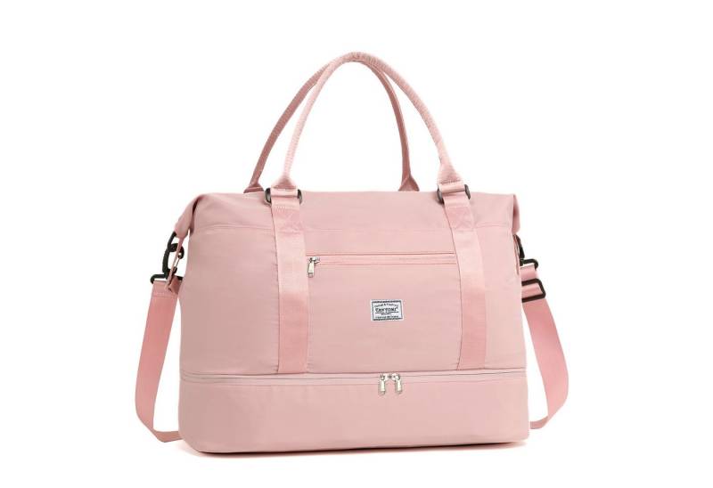 TAN.TOMI Reisetasche Wasserdicht Travel Duffle Bag 46x46x23 Tragetasche Sporttasche (Erweiterbar mit Trolley-Ärmel und Nasstasche), Fitnesstasche Trainingstasche Krankenhaustasche mit Schuhfach von TAN.TOMI