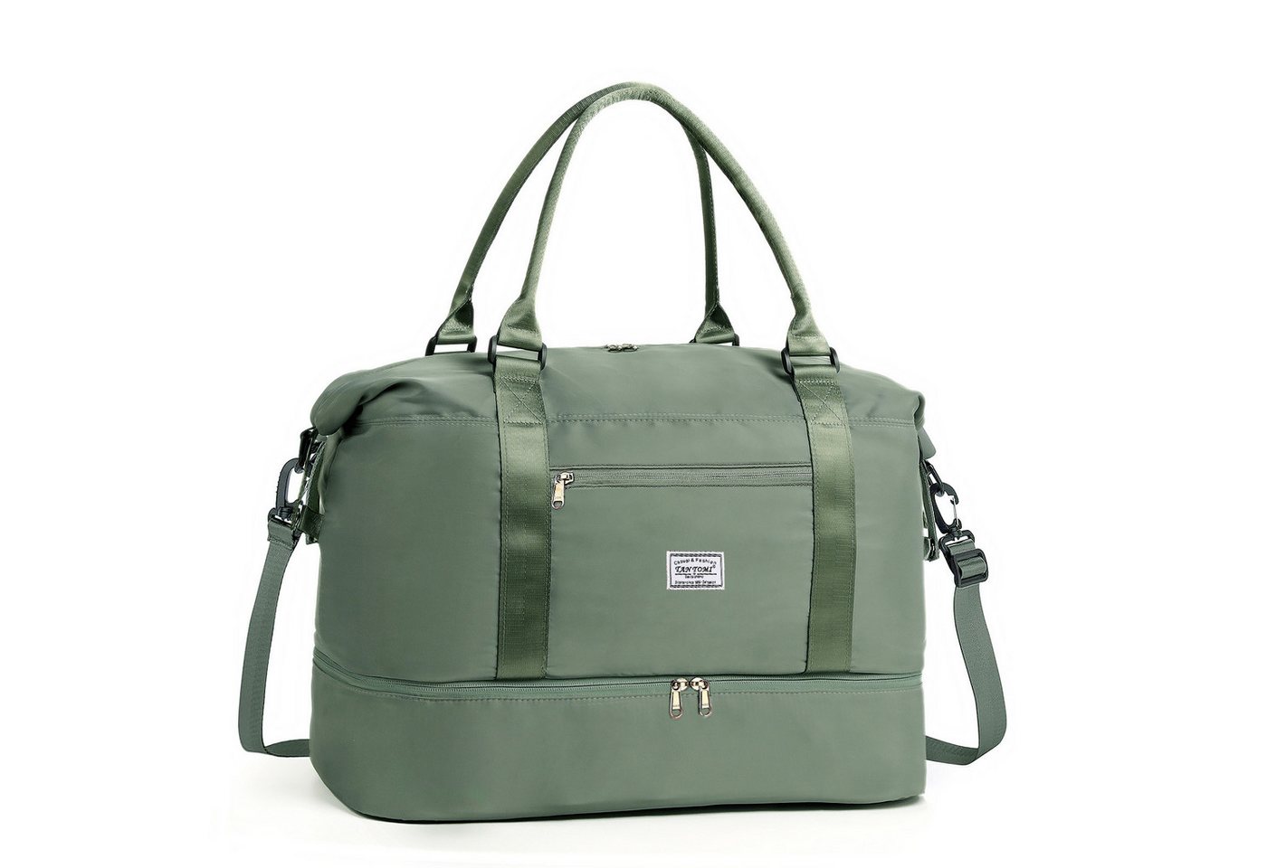 TAN.TOMI Reisetasche Wasserdicht Travel Duffle Bag 46x46x23 Tragetasche Sporttasche (Erweiterbar mit Trolley-Ärmel und Nasstasche), Fitnesstasche Trainingstasche Krankenhaustasche mit Schuhfach von TAN.TOMI