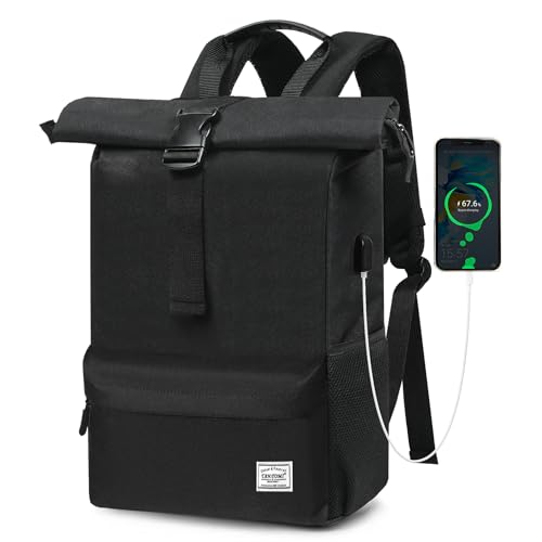 TANTOMI Rucksack Damen Groß, Laptop Rucksack Herren, Unisex Tagesrucksäcke Rolltop Rucksack Wasserdicht, Reiserucksack Lässiger Backpack Schule Freizeit Uni Arbeit Wandern von TANTOMI