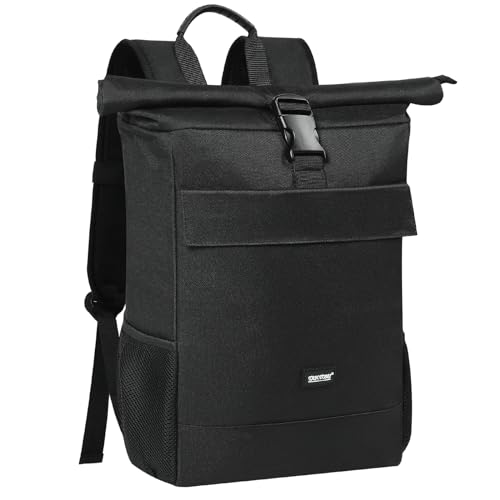 TANTOMI Rolltop Rucksack Damen Herren, Laptop Rucksack Wasserdicht Backpack Schulrucksack Tagesrucksäcke mit laptopfach für Schule Fahrradfahren Freizeit Reise von TANTOMI