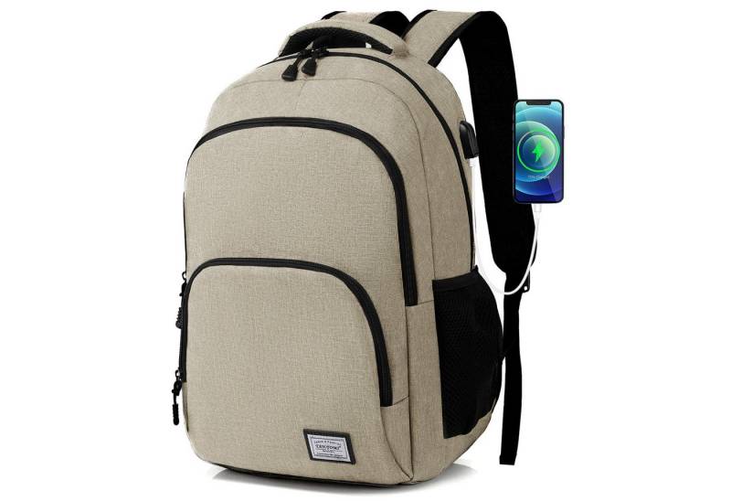 TAN.TOMI Rucksack Laptop Rucksack Herren Große Kapazität Casual Rucksack, für 15,6" Laptop mit USB Ladeanschluss für Reisen von TAN.TOMI