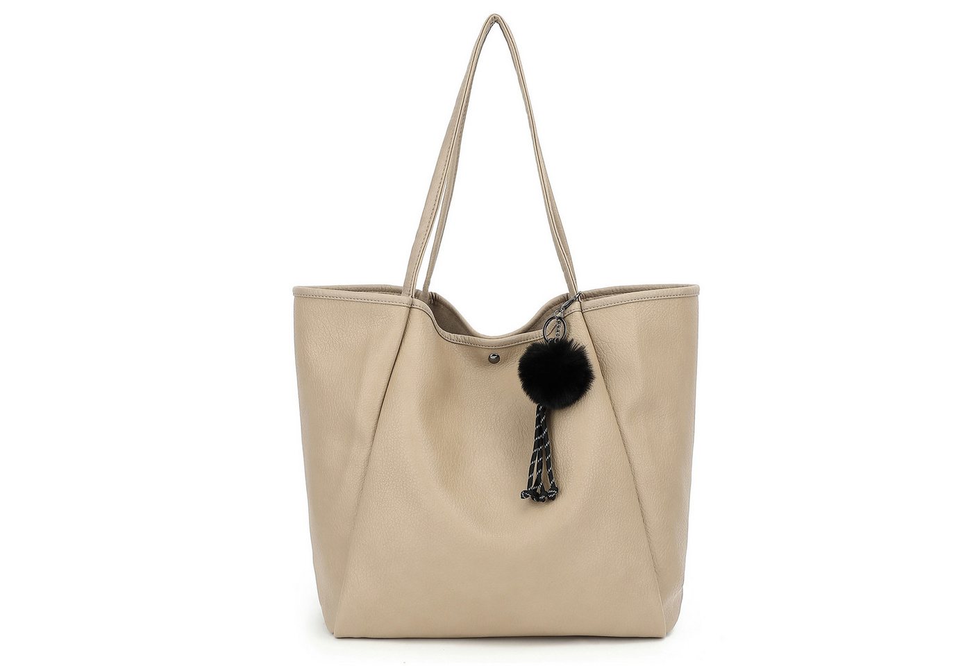 TAN.TOMI Schultertasche Damen Magnetverschluss Umhängetasche PU Leder Tote Shopper Bag, Mit Innentaschen und dekorative Anhänger für Arbeit, Schule, Einkauf von TAN.TOMI