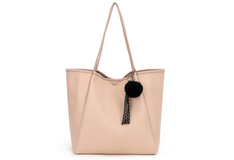 TAN.TOMI Schultertasche Damen Magnetverschluss Umhängetasche PU Leder Tote Shopper Bag, Mit Innentaschen und dekorative Anhänger für Arbeit, Schule, Einkauf von TAN.TOMI