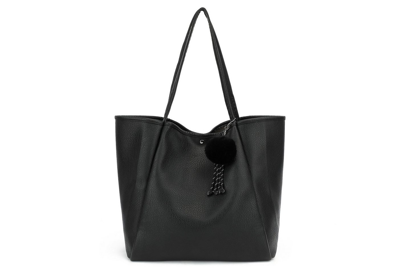 TAN.TOMI Schultertasche Damen Magnetverschluss Umhängetasche PU Leder Tote Shopper Bag, Mit Innentaschen und dekorative Anhänger für Arbeit, Schule, Einkauf von TAN.TOMI