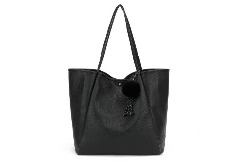 TAN.TOMI Schultertasche Damen Magnetverschluss Umhängetasche PU Leder Tote Shopper Bag, Mit Innentaschen und dekorative Anhänger für Arbeit, Schule, Einkauf von TAN.TOMI