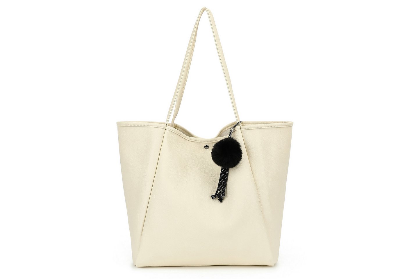 TAN.TOMI Schultertasche Damen Magnetverschluss Umhängetasche PU Leder Tote Shopper Bag, Mit Innentaschen und dekorative Anhänger für Arbeit, Schule, Einkauf von TAN.TOMI
