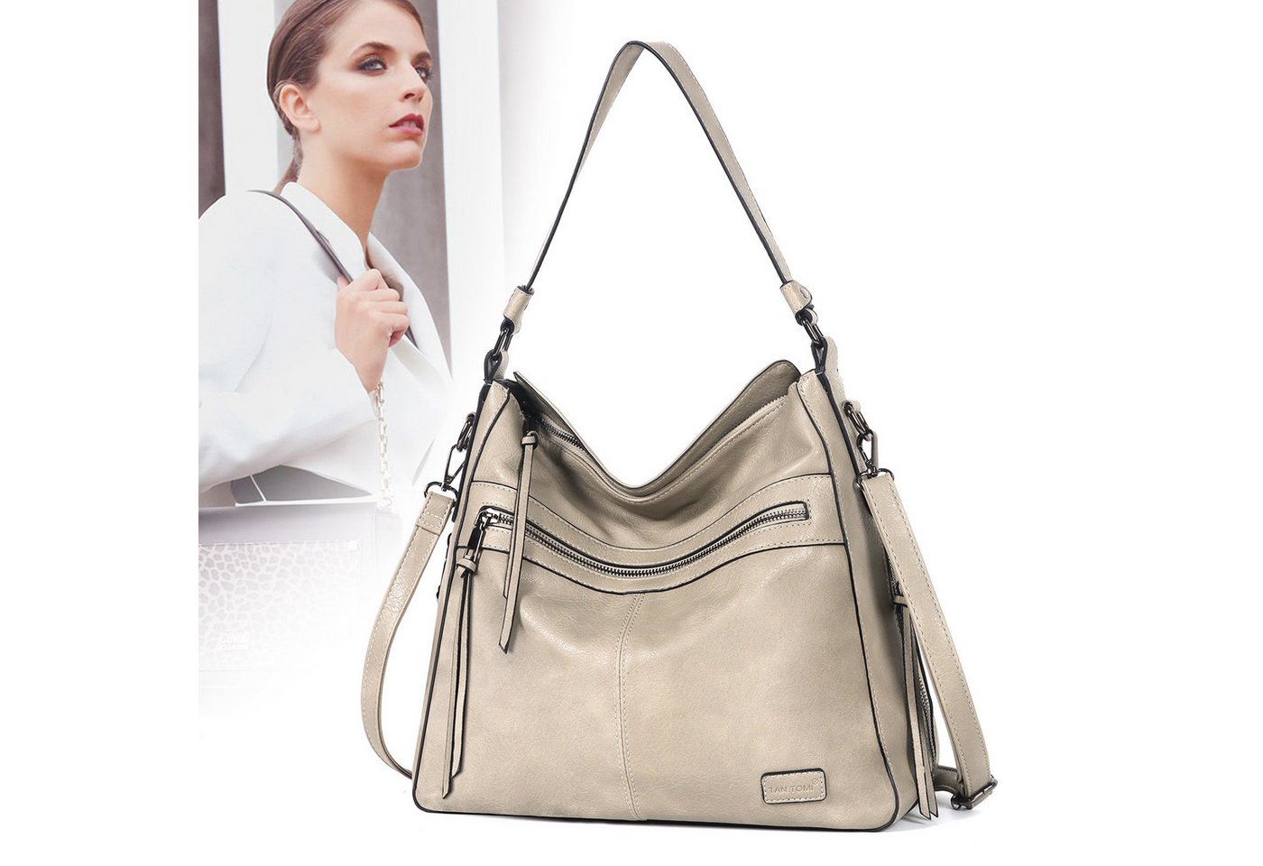 TAN.TOMI Schultertasche Damen Schultertasche Groß Shopper Handtasche, Synthetisches-Lederhandtasche Umhängetasche Damen Taschen von TAN.TOMI