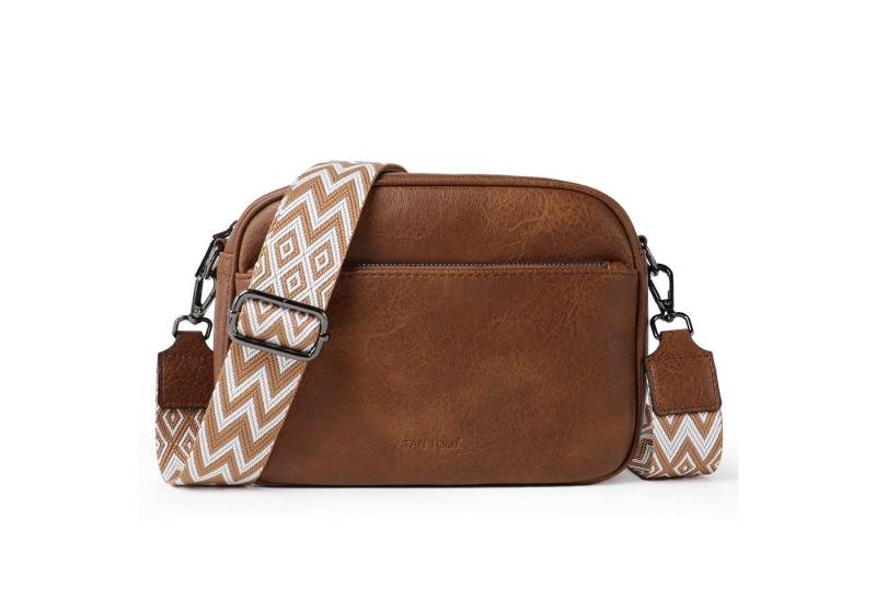 TAN.TOMI Schultertasche Damen Tasche Crossbody, Kunstleder Crossbody Umhängetasche, Drei Reißverschlussfächern mit Verstellbar Abnehmbar Schultergurt TAN.TOMI Schultertasche Damen Tasche Crossbody, Kunstleder Crossbody Umhängetasche, Drei Reißverschlussfächern mit Verstellbar Abnehmbar Schultergurt von TAN.TOMI