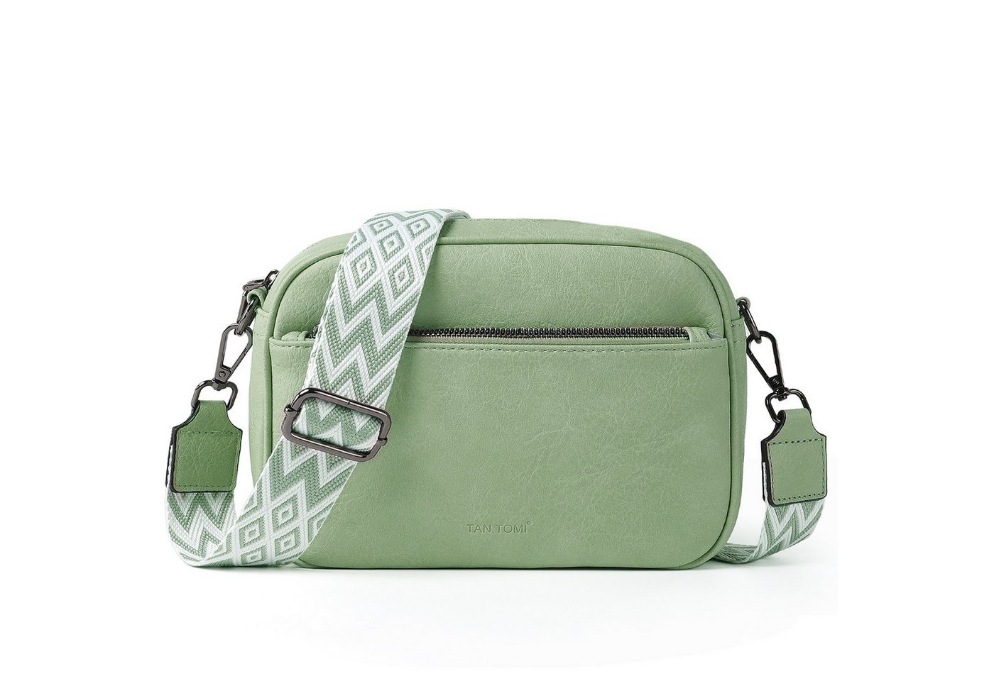 TAN.TOMI Schultertasche Damen Tasche Crossbody, Kunstleder Crossbody Umhängetasche, Drei Reißverschlussfächern mit Verstellbar Abnehmbar Schultergurt von TAN.TOMI