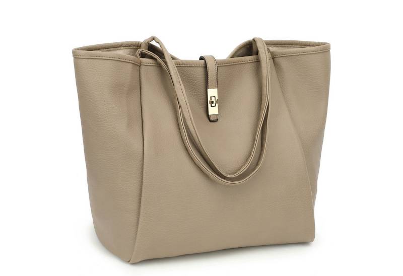 TAN.TOMI Schultertasche Damen Umhängetasche PU Leder Tote Shopper Bag Reise Geldbörse, Mit Reißverschluss und Innentasche für Arbeit, Schule, Einkauf von TAN.TOMI