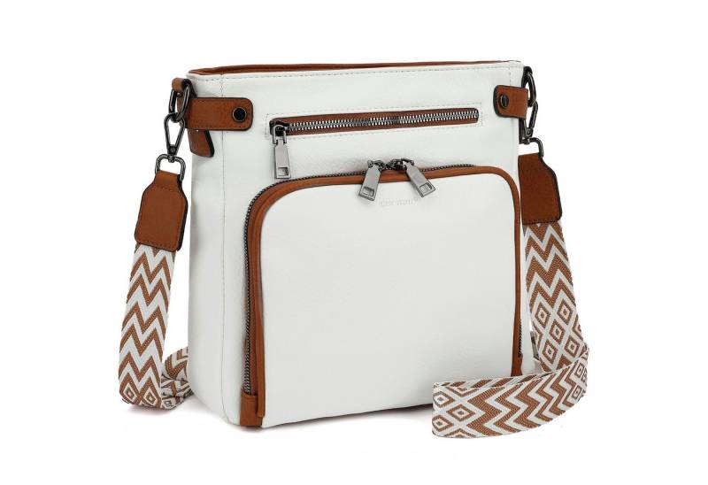 TAN.TOMI Schultertasche Handtasche damen mittelgroß Umhängetaschen crossbody bag, Retro leder PU damentaschen mit breitem gurt handtaschen von TAN.TOMI