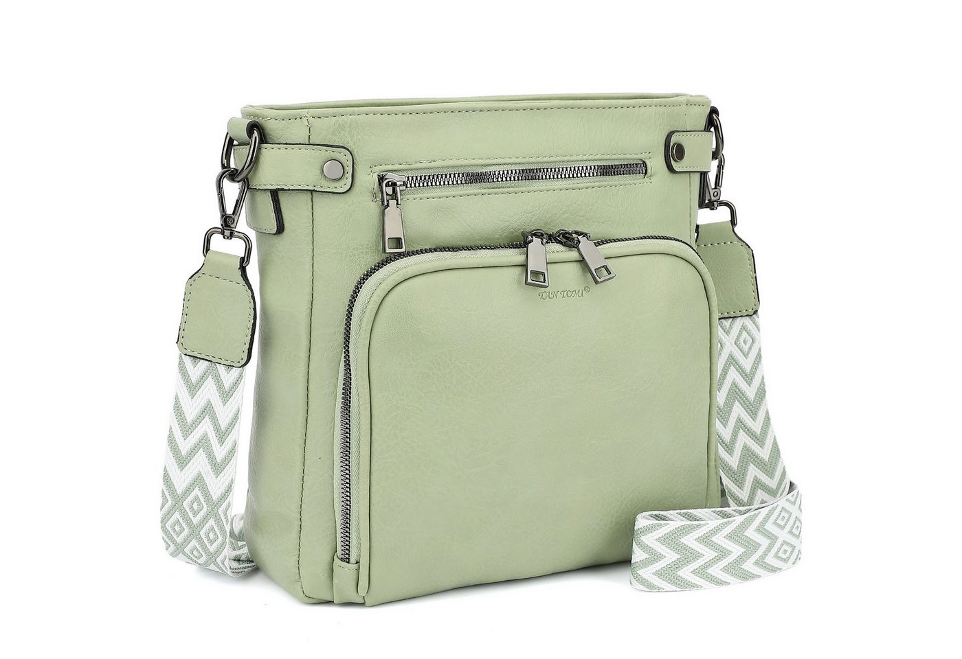 TAN.TOMI Schultertasche Handtasche damen mittelgroß Umhängetaschen crossbody bag, Retro leder PU damentaschen mit breitem gurt handtaschen von TAN.TOMI