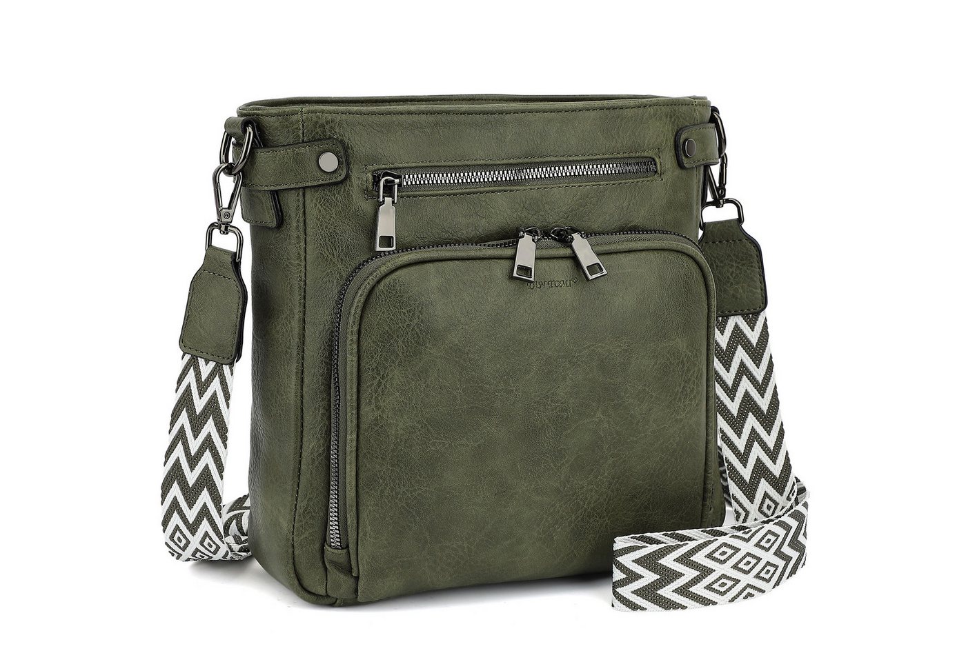 TAN.TOMI Schultertasche Handtasche damen mittelgroß Umhängetaschen crossbody bag, Retro leder PU damentaschen mit breitem gurt handtaschen von TAN.TOMI